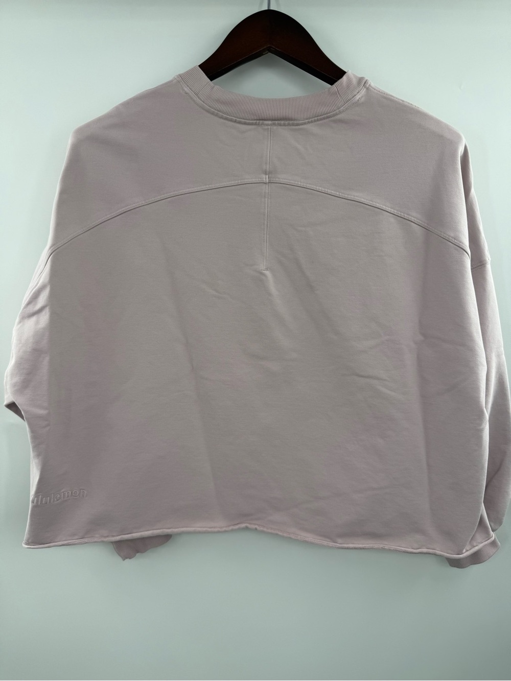 Lululemon LA Oversized Boxy Crew Sweatshirt Size XS/S Pink Mauve Raw Hem - Picture 2 of 8